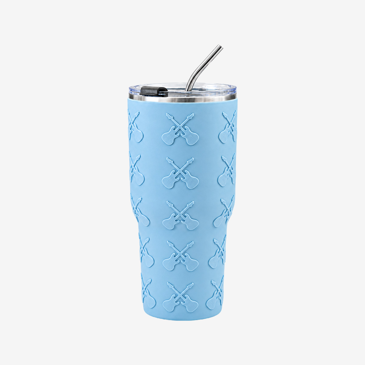 30 oz Silicone Sleeve Cross Guitar Tumbler in Blue image number 3