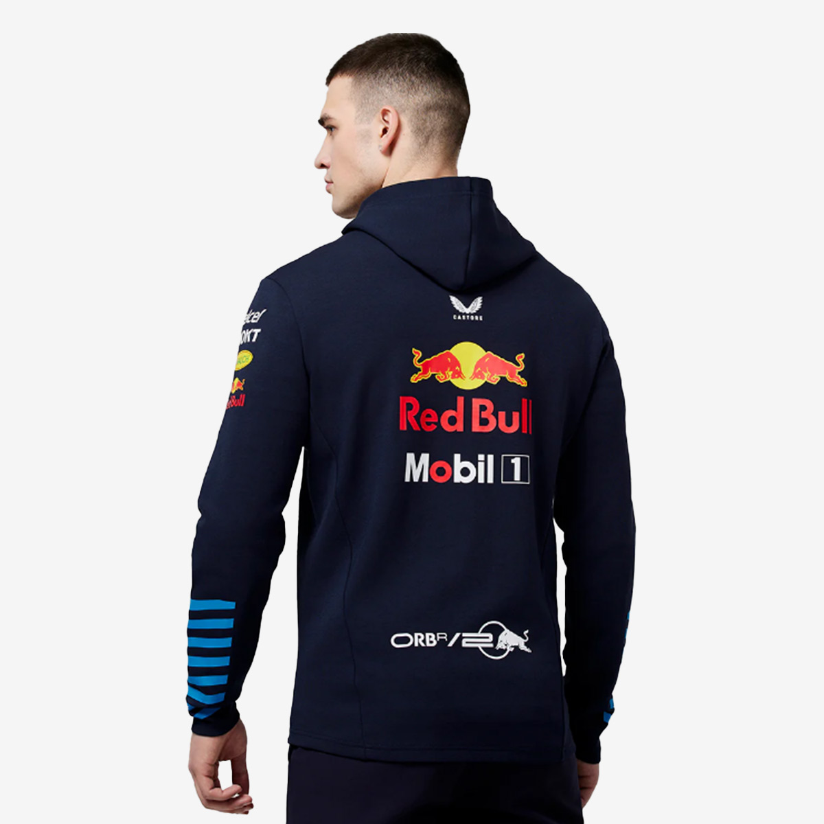 Adult Fit Castore Oracle Red Bull Racing Team Zip Hoodie in Navy image number 2