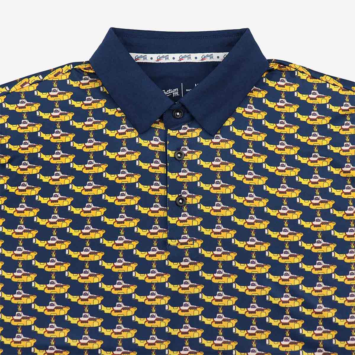 The Beatles Yellow Submarine Dry Fit Polo in Navy image number 4