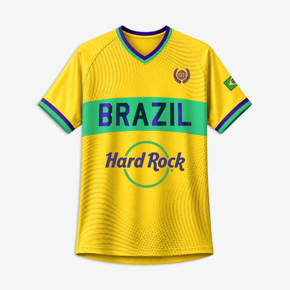 Brazil Soccer V-Neck Tee in Yellow image number 2