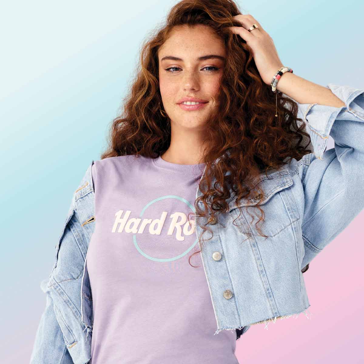 Hard Rock Women's Fit Pop of Color Tee in Lavender image number 3