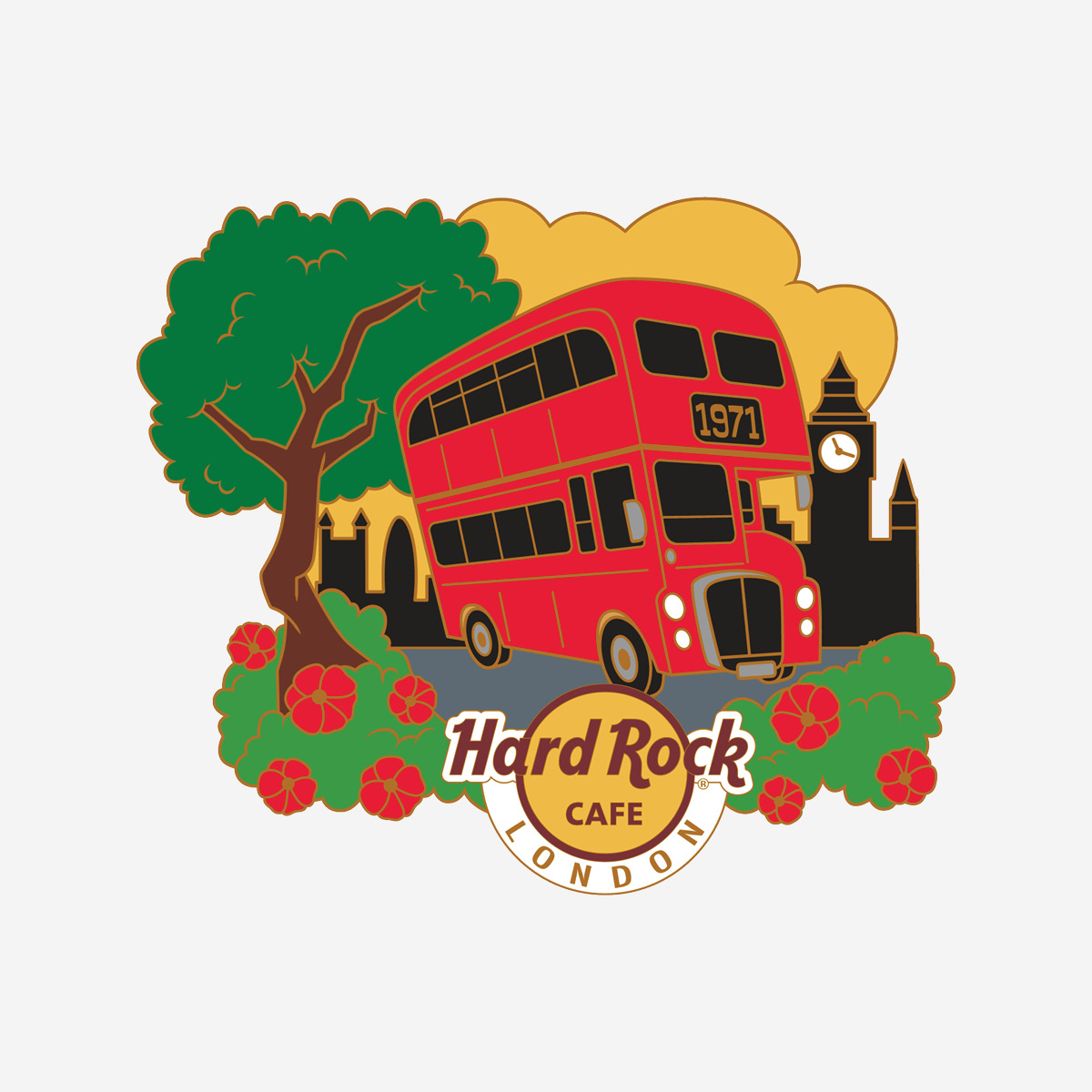 Collectible London 3D Flower Bus Pin image number 1