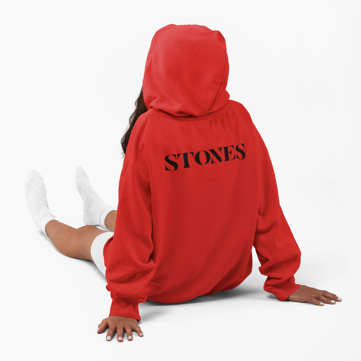 Rolling Stones Pullover Kangaroo Pockets Hoodie in Red image number 2