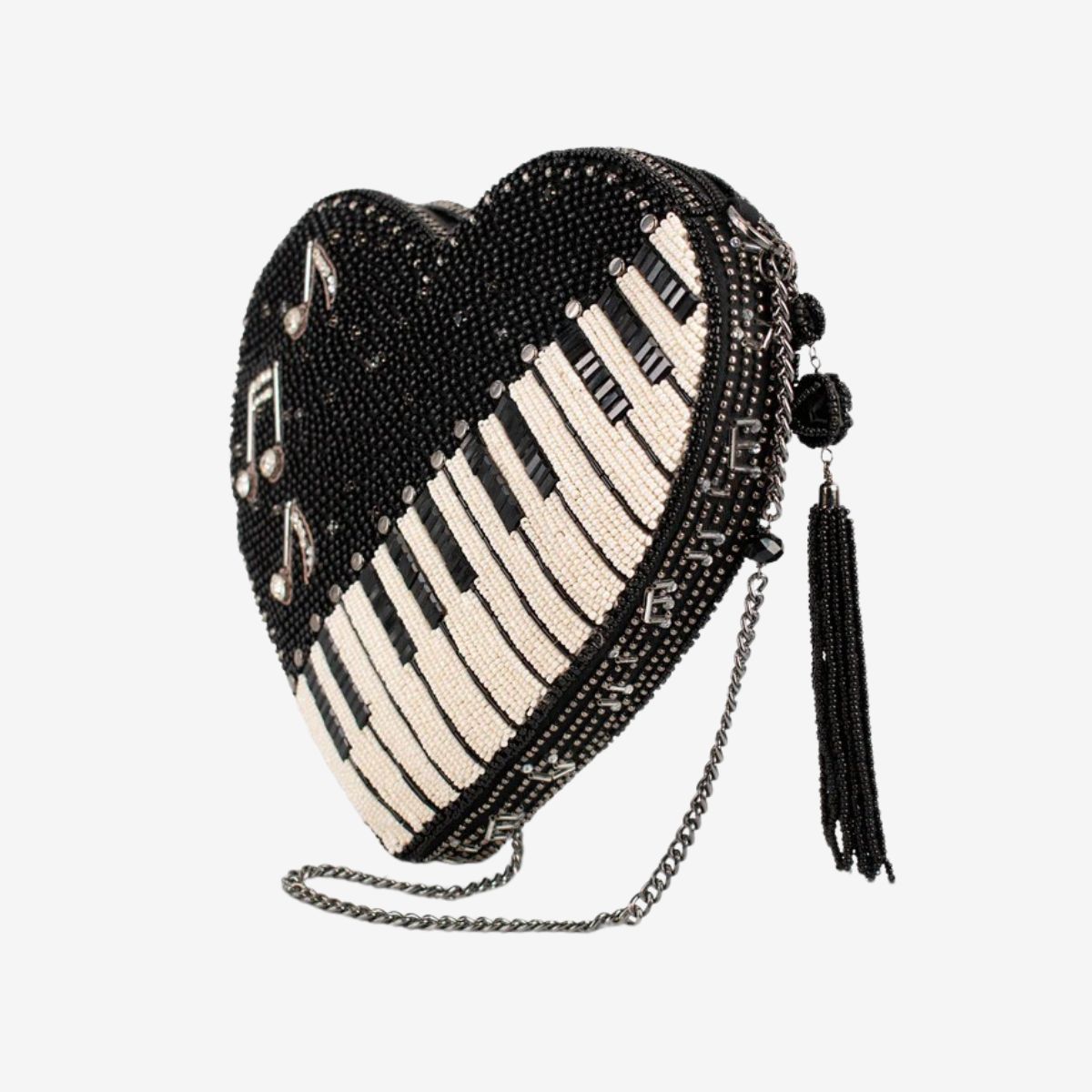 Mary Francis Heart Beat Piano bag in Black and White image number 5