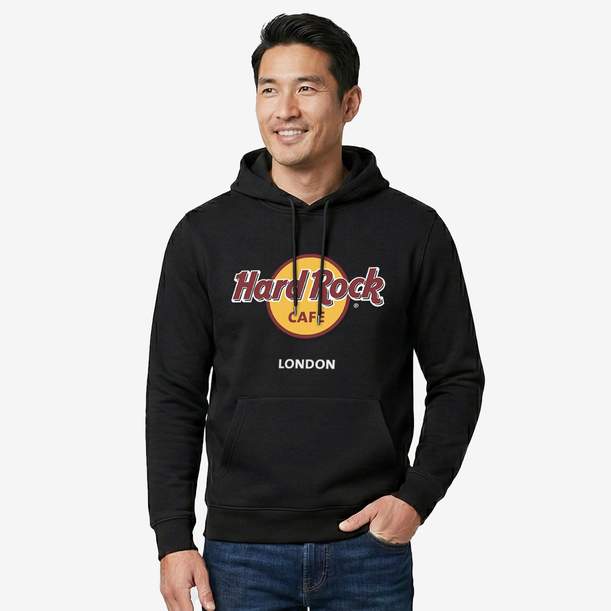 Adult Fit High Def Classic Logo Fleece Hoodie in Black image number 1