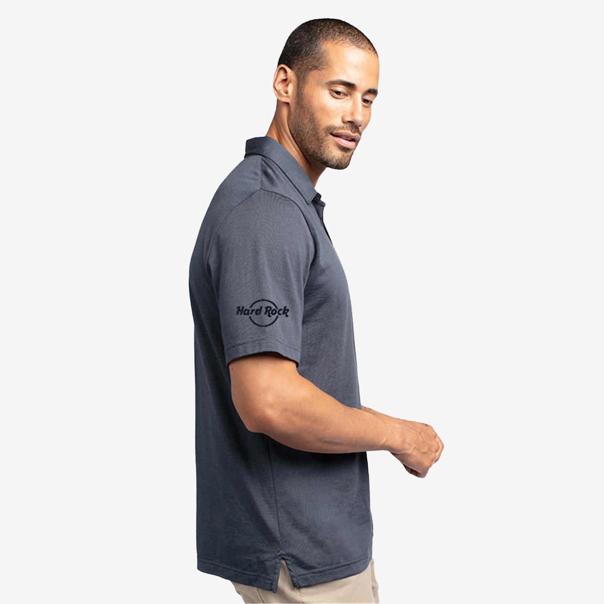 Travis Mathew x Hard Rock Zinnia Collar Stay Polo in Vintage Indigo image number 3