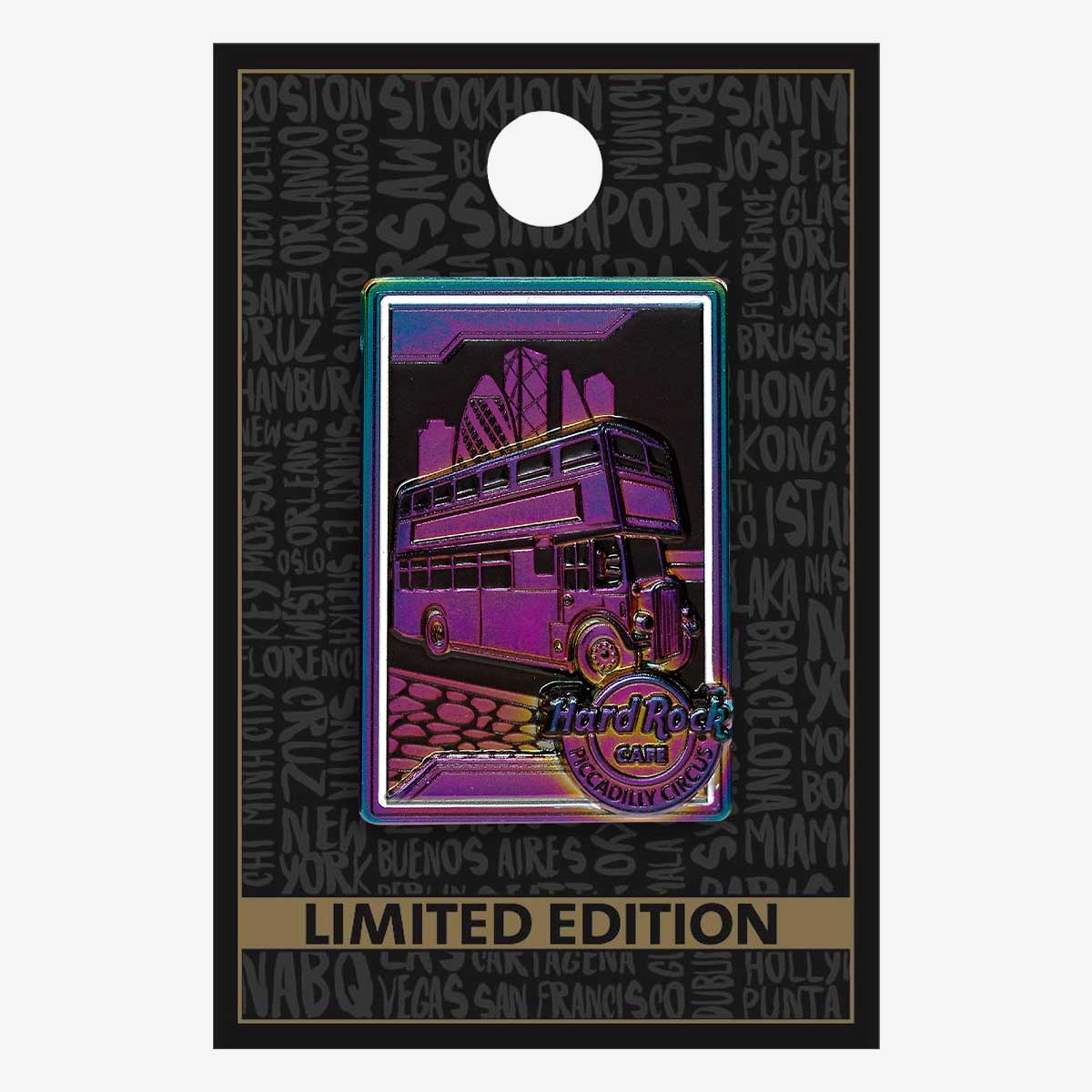 Limited Edition Piccadilly Circus Holo Red Bus Pin image number 2