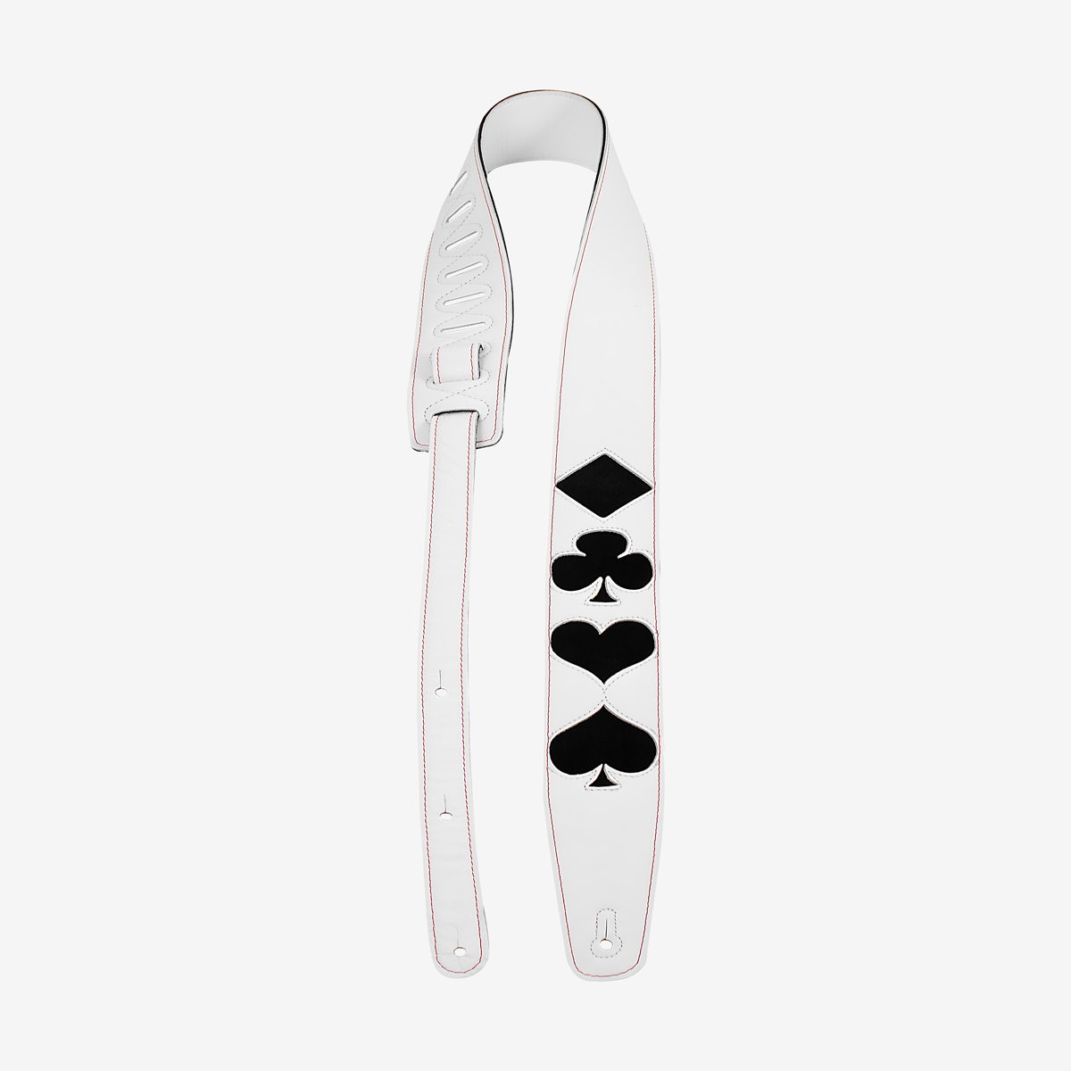 Leather and Suede Guitar Strap in White image number 1