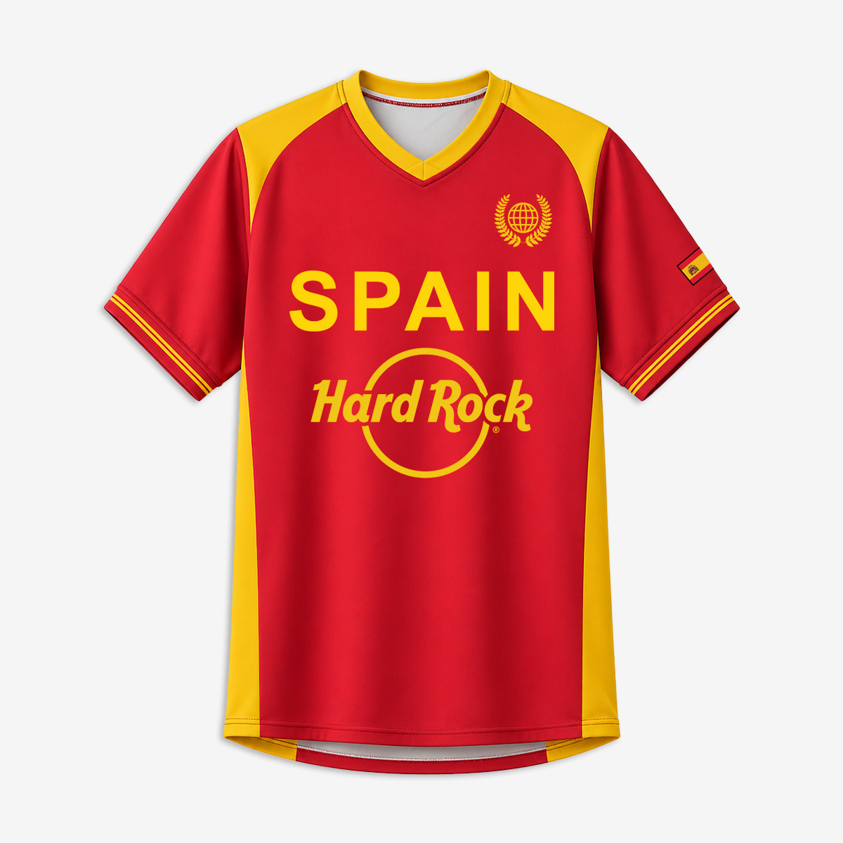 Spain Soccer V-Neck Tee in Red image number 2