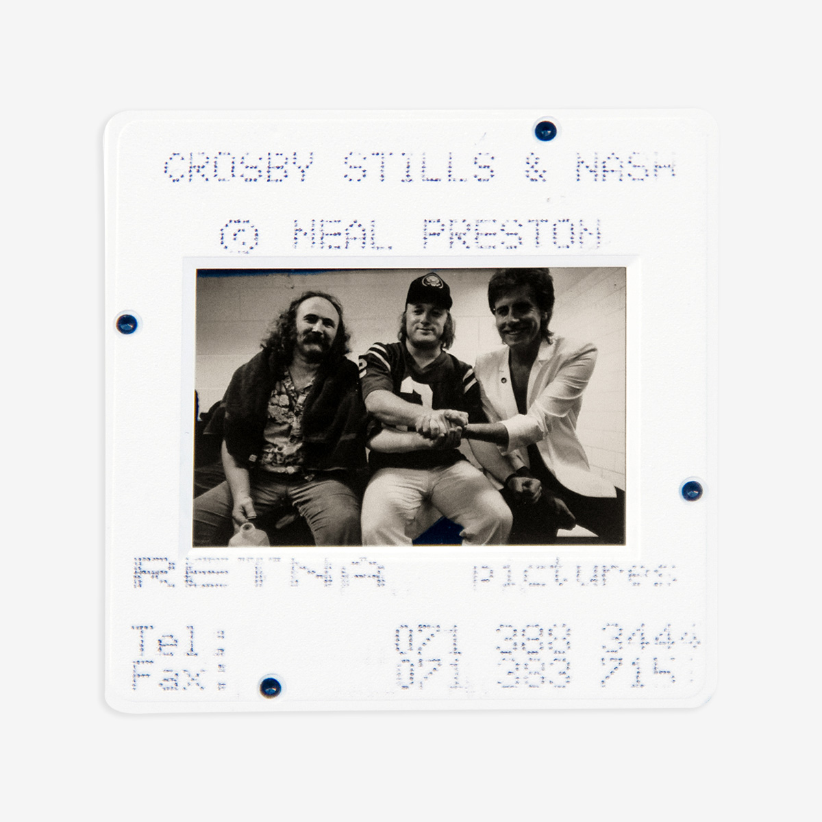Crosby Stills Nash & Young Boxed Original 35MM Photograph in Acrylic Case image number 1