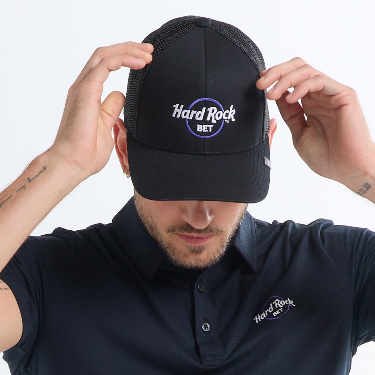 Unisex Hard Rock BET x Travis Mathew Widder 2.0 Mesh Hat Black image number 1