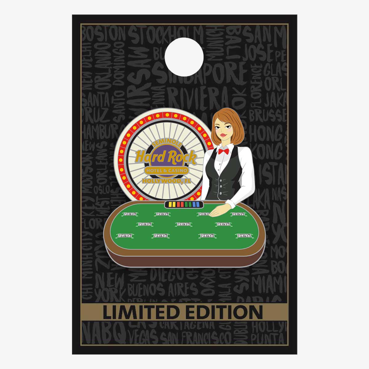 Limited Edition Hollywood, FL Money Wheel Pin image number 1