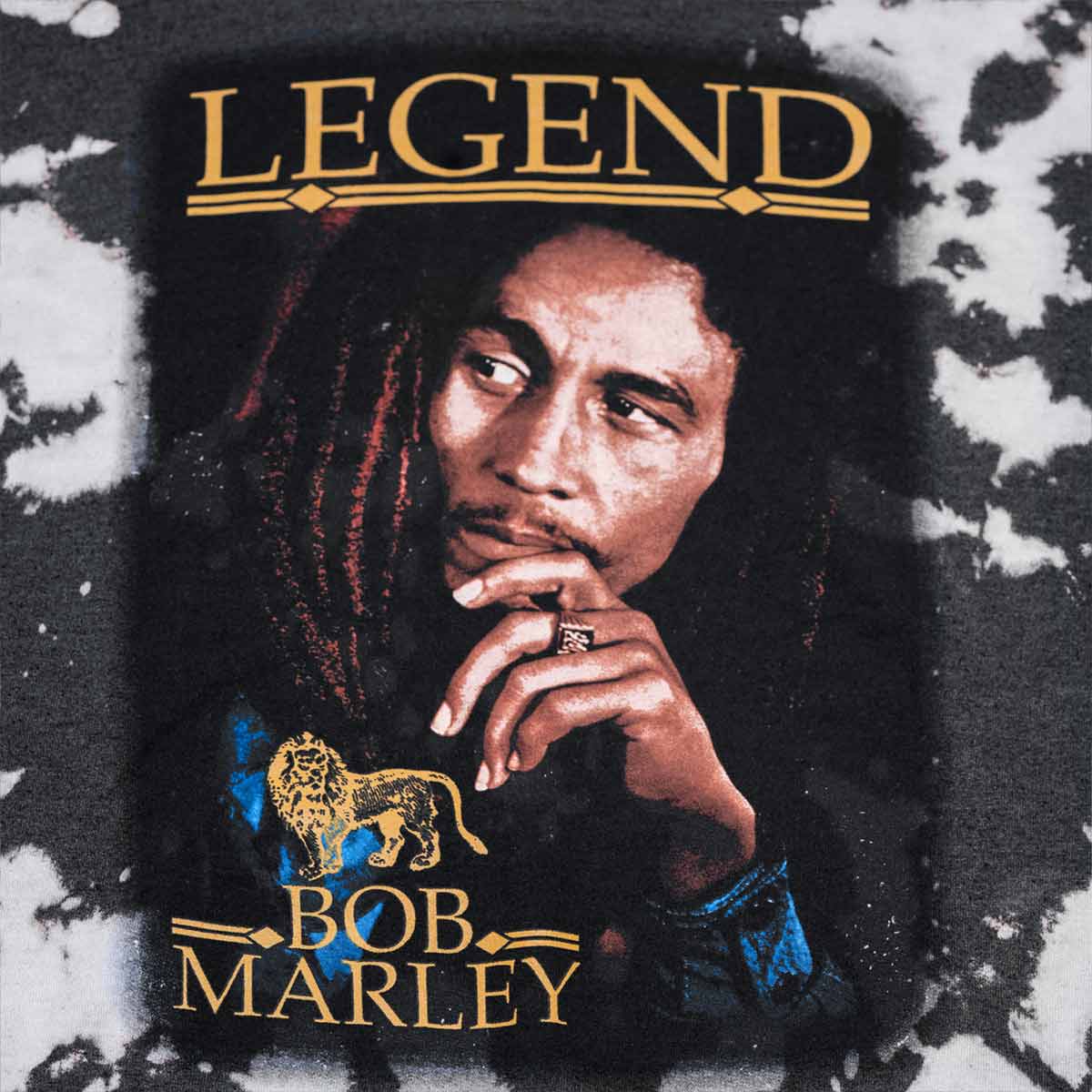 Bob Marley Adult Fit Hoodie with Bleach Effect Design image number 4