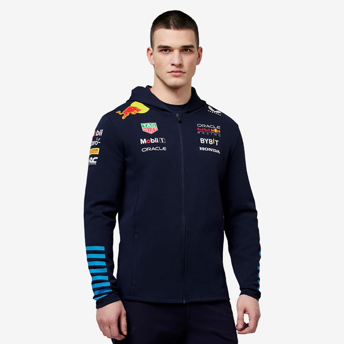 Adult Fit Castore Oracle Red Bull Racing Team Zip Hoodie in Navy image number 1