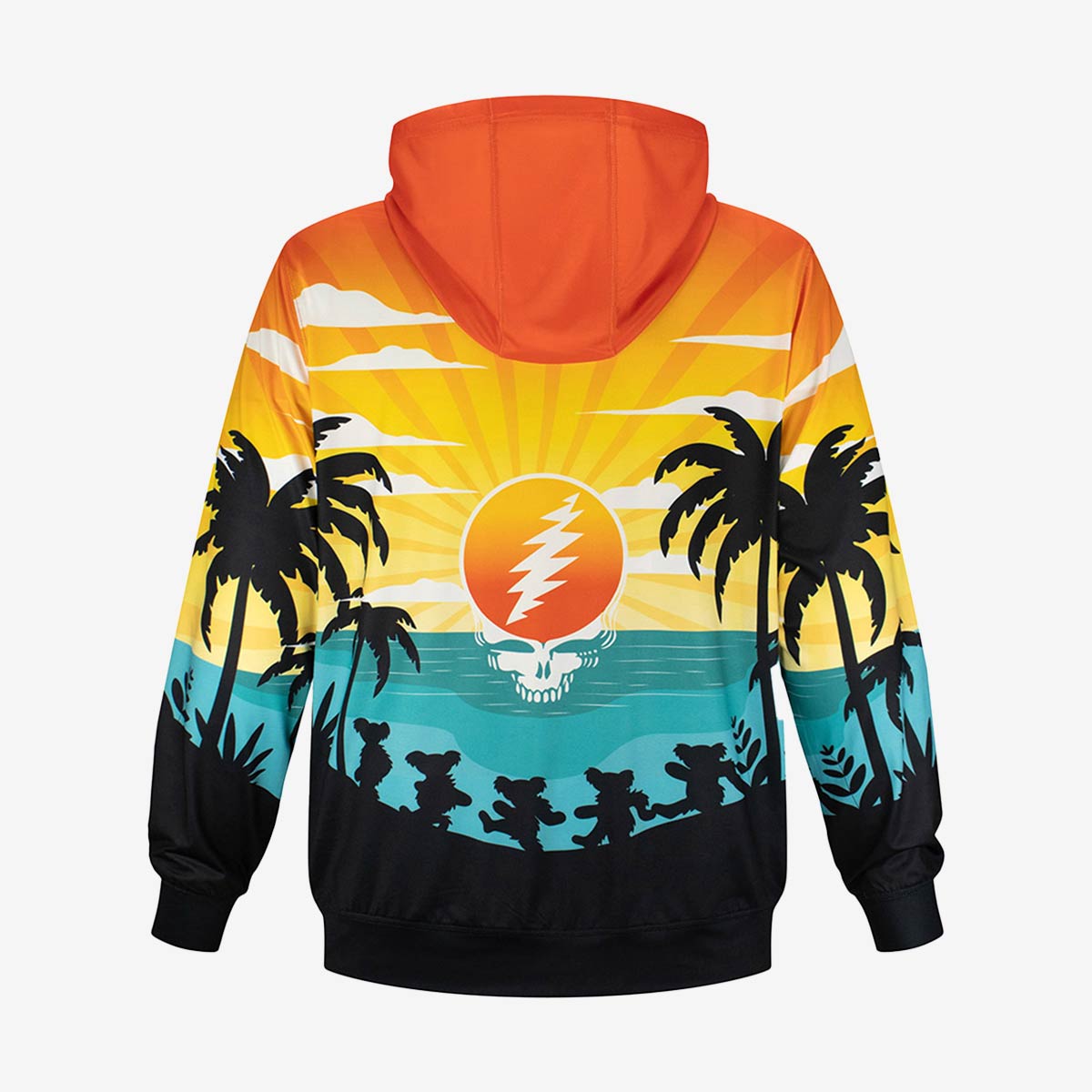 Grateful Dead Rising Sun UPF50 Hoodie in Tie-Dye Orange image number 2