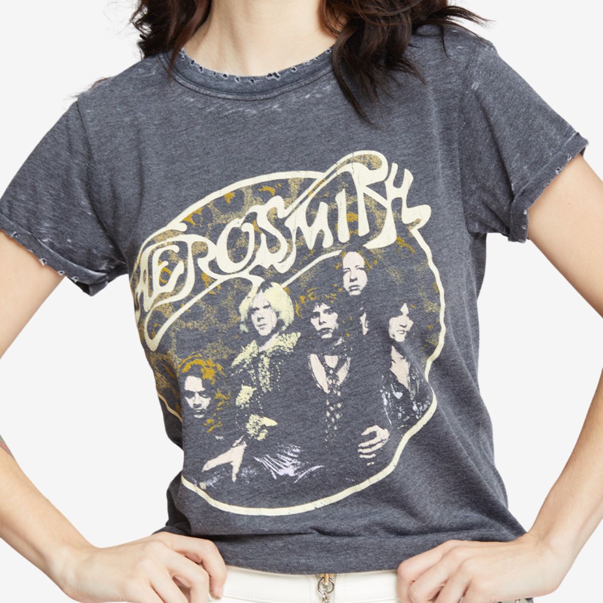 Aerosmith Fitted Tee with Back In the Saddle Design by Recycled Karma image number 3