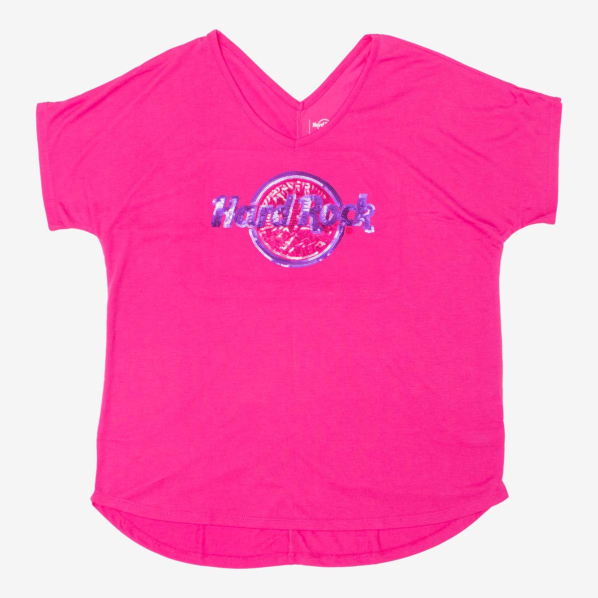 Hard Rock Sequins Logo V-neck Shortsleeve T-Shirt image number 3