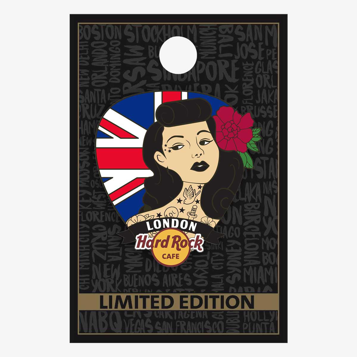 Limited Edition London Flag Girl Pin image number 2