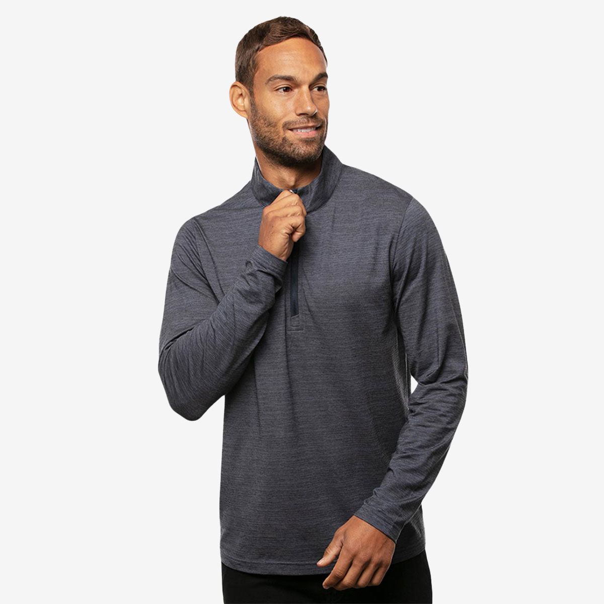 Travis Mathew x Hard Rock Havasu Quarter Zip Up Pullover in Vintage Indigo image number 1