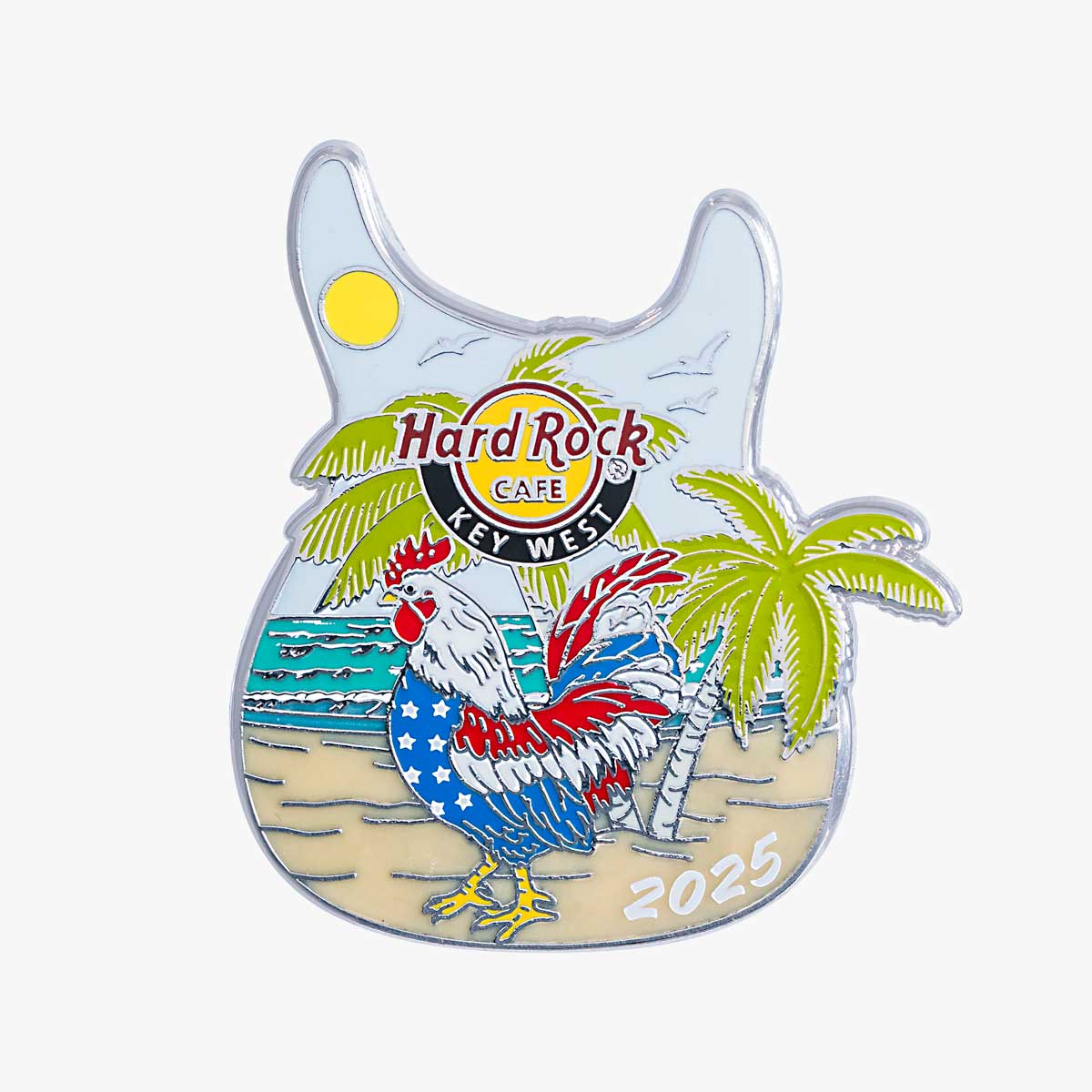 Limited Edition Key West Patriotic Rooster Pin image number 1