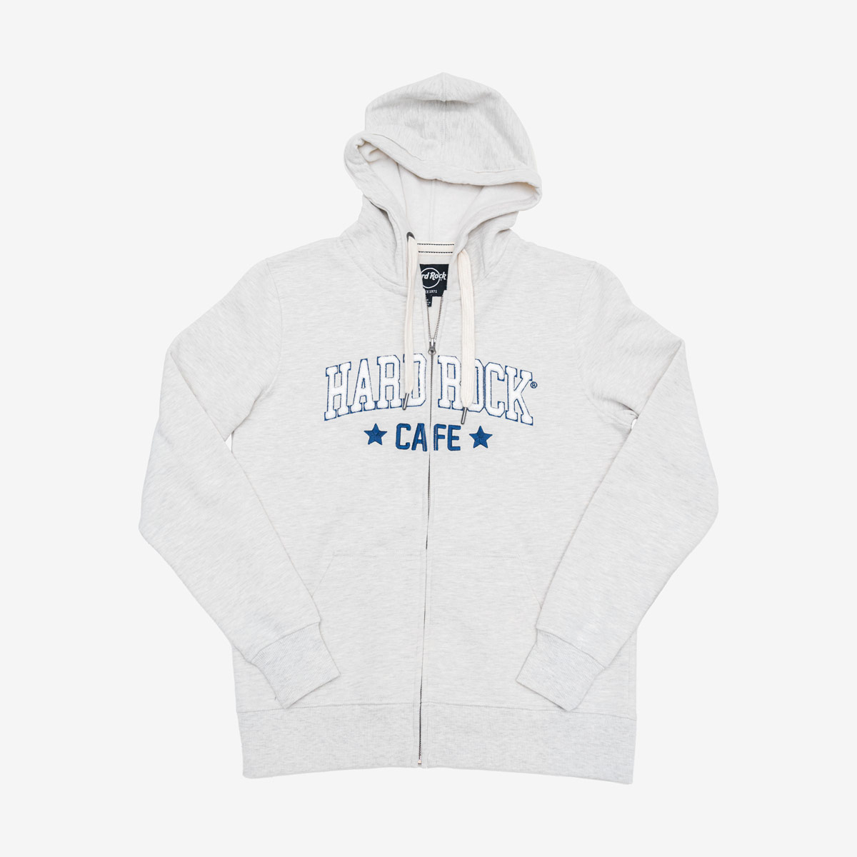 Chenille Logo Zip Hoodie In Oatmeal Heather image number 1