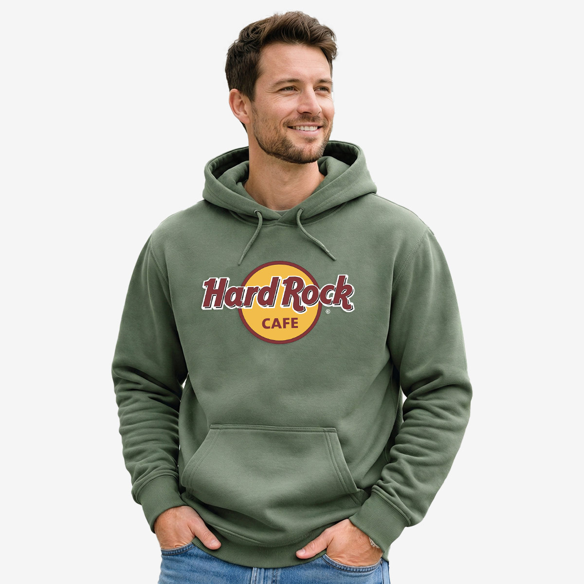 High Def Classic Logo Fleece Hoodie in Olive image number 2