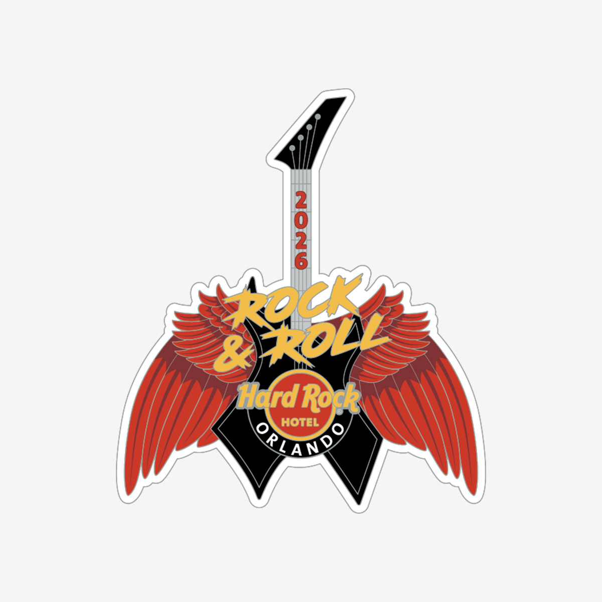 Collectible Biloxi 2026 Dark Winged Guitar Pin image number 1