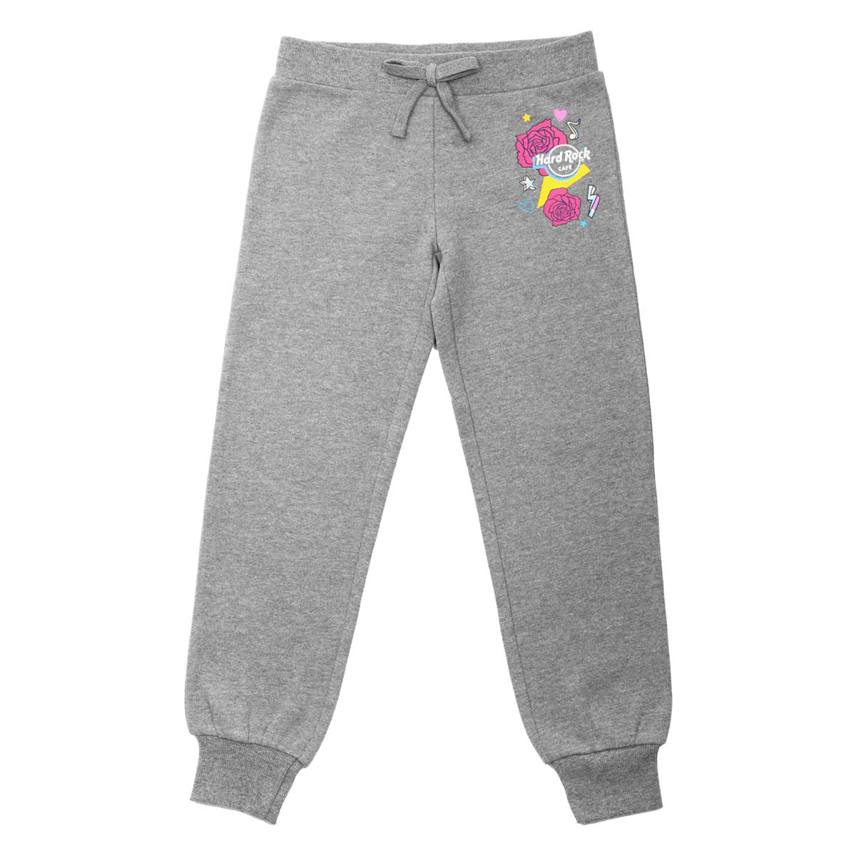 Rock Kids Jogger Pants in Grey with Rose Design image number 4