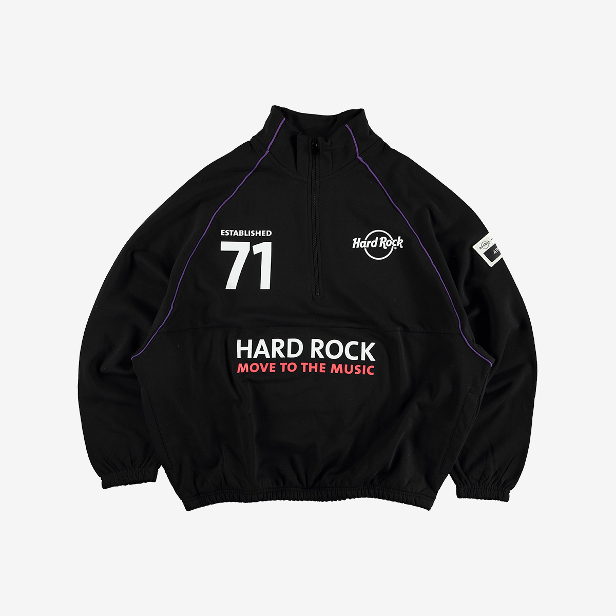 Gradient Logo Quarter Zip Jacket in Black image number 1