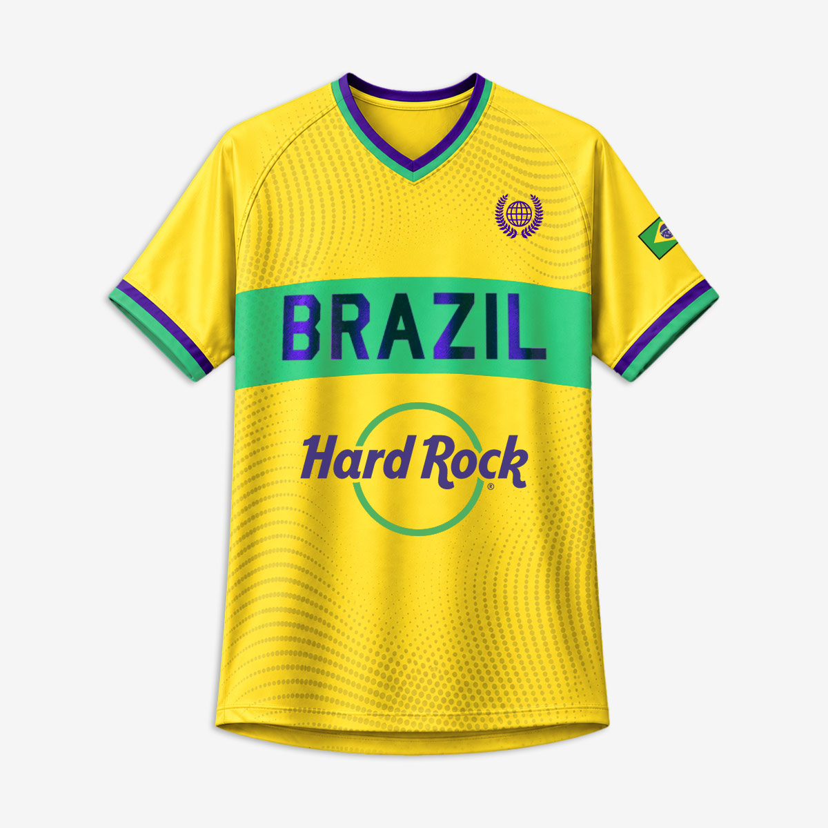 Brazil Soccer V-Neck Tee in Yellow image number 2