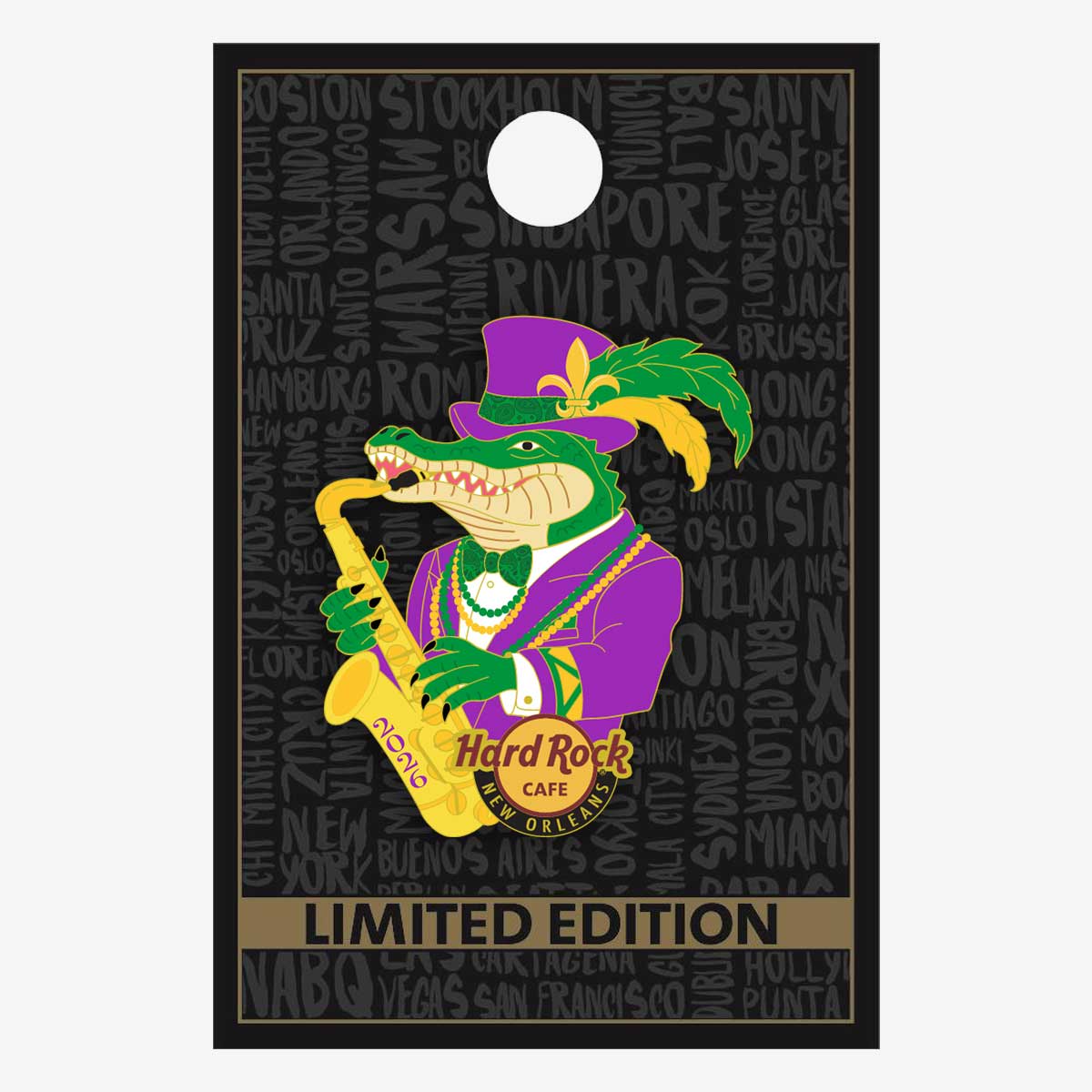 Limited Edition New Orleans 2026 Saxxy Gator Pin image number 2