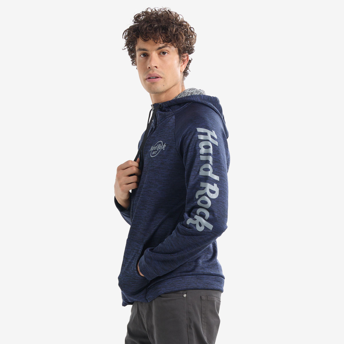 Unisex Hard Rock BET Performance Zip Hoodie Navy image number 1