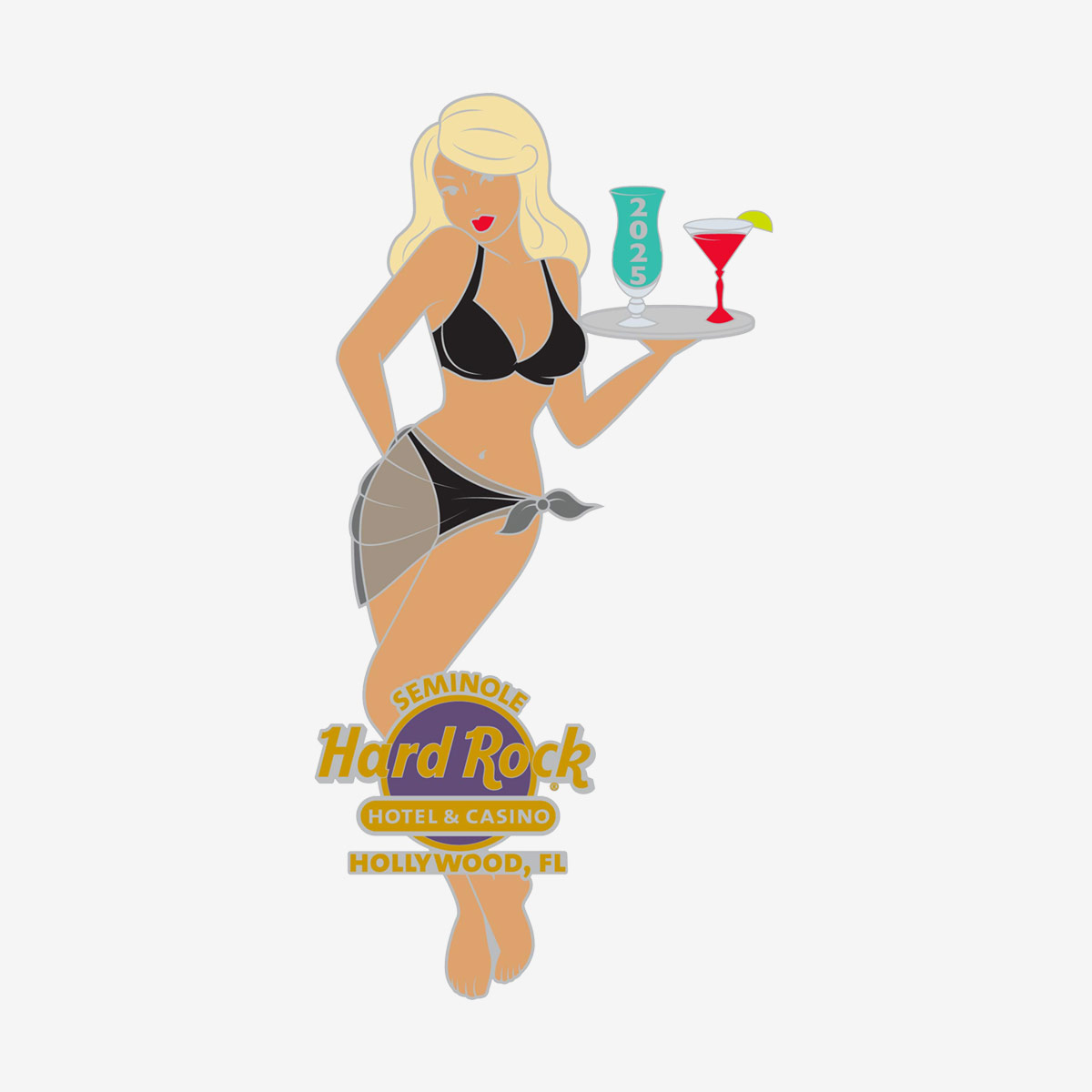 Limited Edition New Year Bikini Cabana Girl Pin image number 1