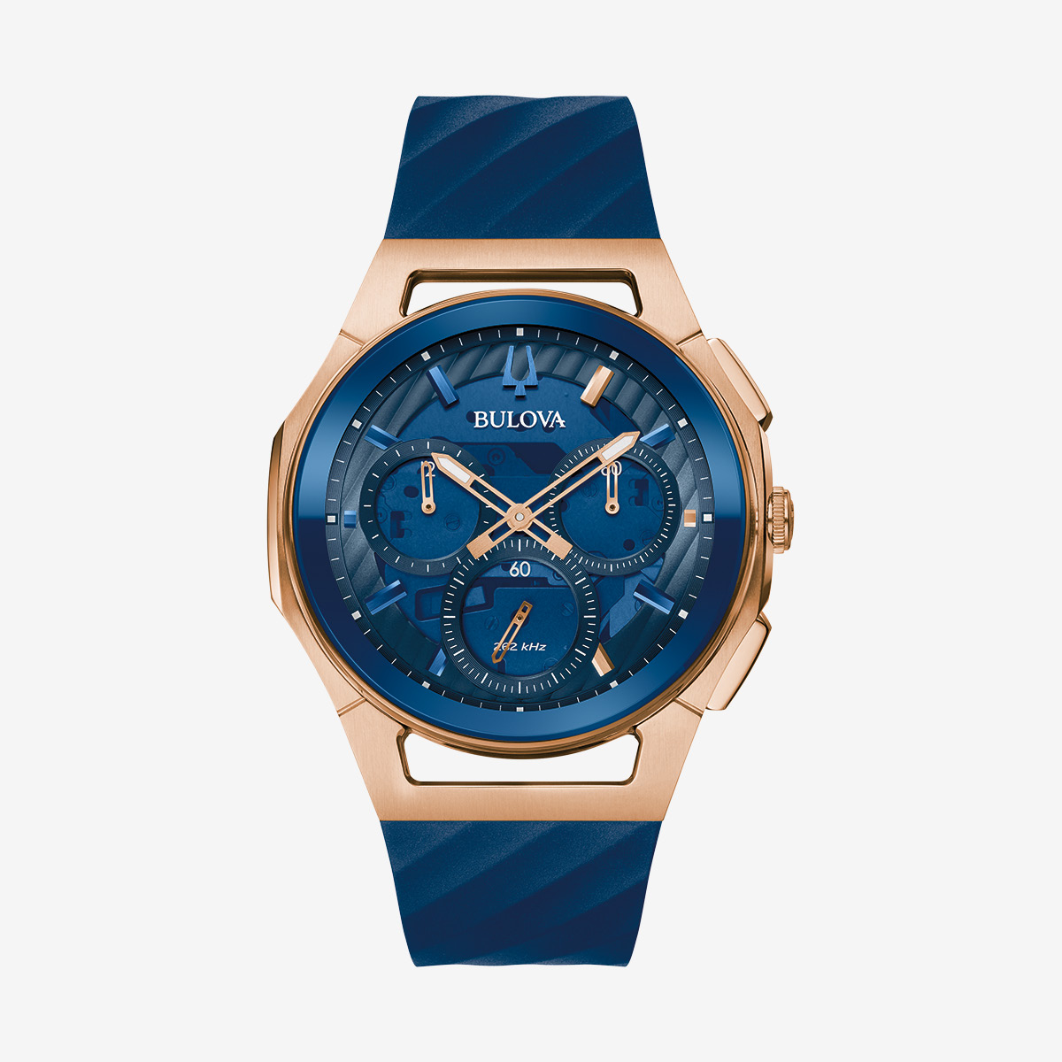 Bulova Marc Anthony CURV Rose-Gold Blue Chronograph image number 1