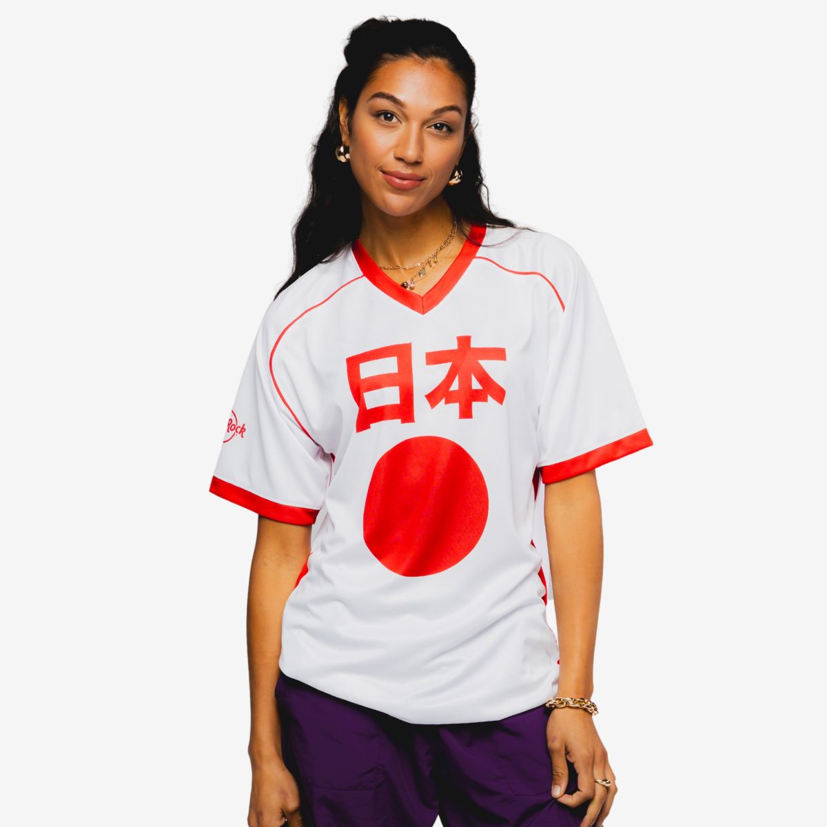 Japan Soccer V-Neck Tee in White image number 1