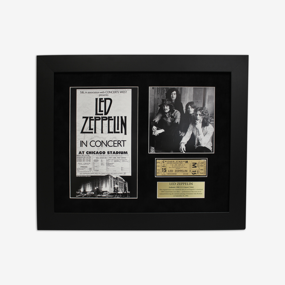 Led Zeppelin Framed Concert Ticket Collage image number 1