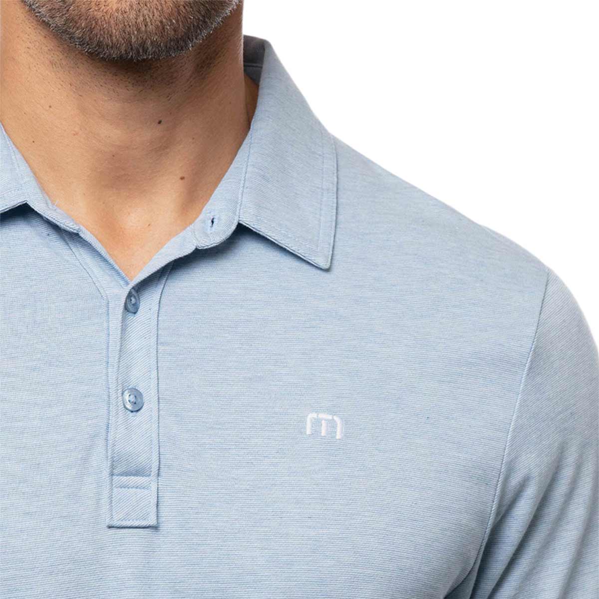 Travis Mathew x Hard Rock Zinnia Collar Stay Polo in Light Blue image number 4