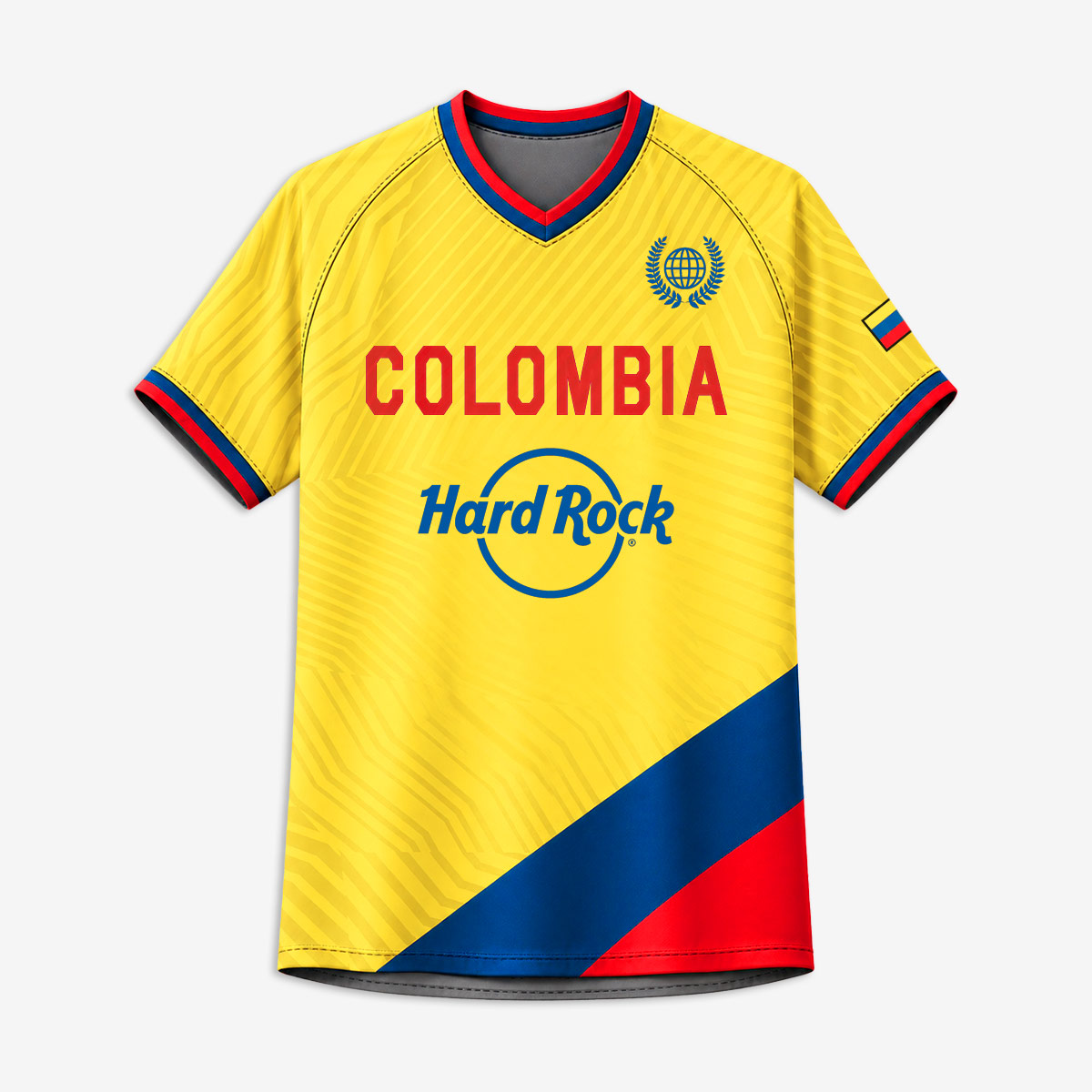 Colombia Soccer V-Neck Tee in Yellow image number 2