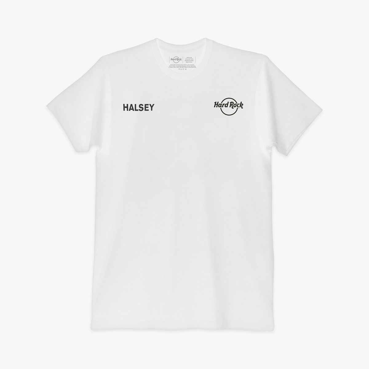 Halsey Adult Fit Tee in White with Logo and Back Design image number 1