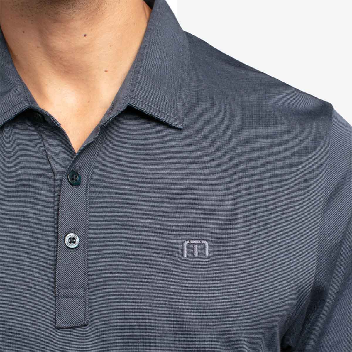 Travis Mathew x Hard Rock Zinnia Collar Stay Polo in Vintage Indigo image number 2