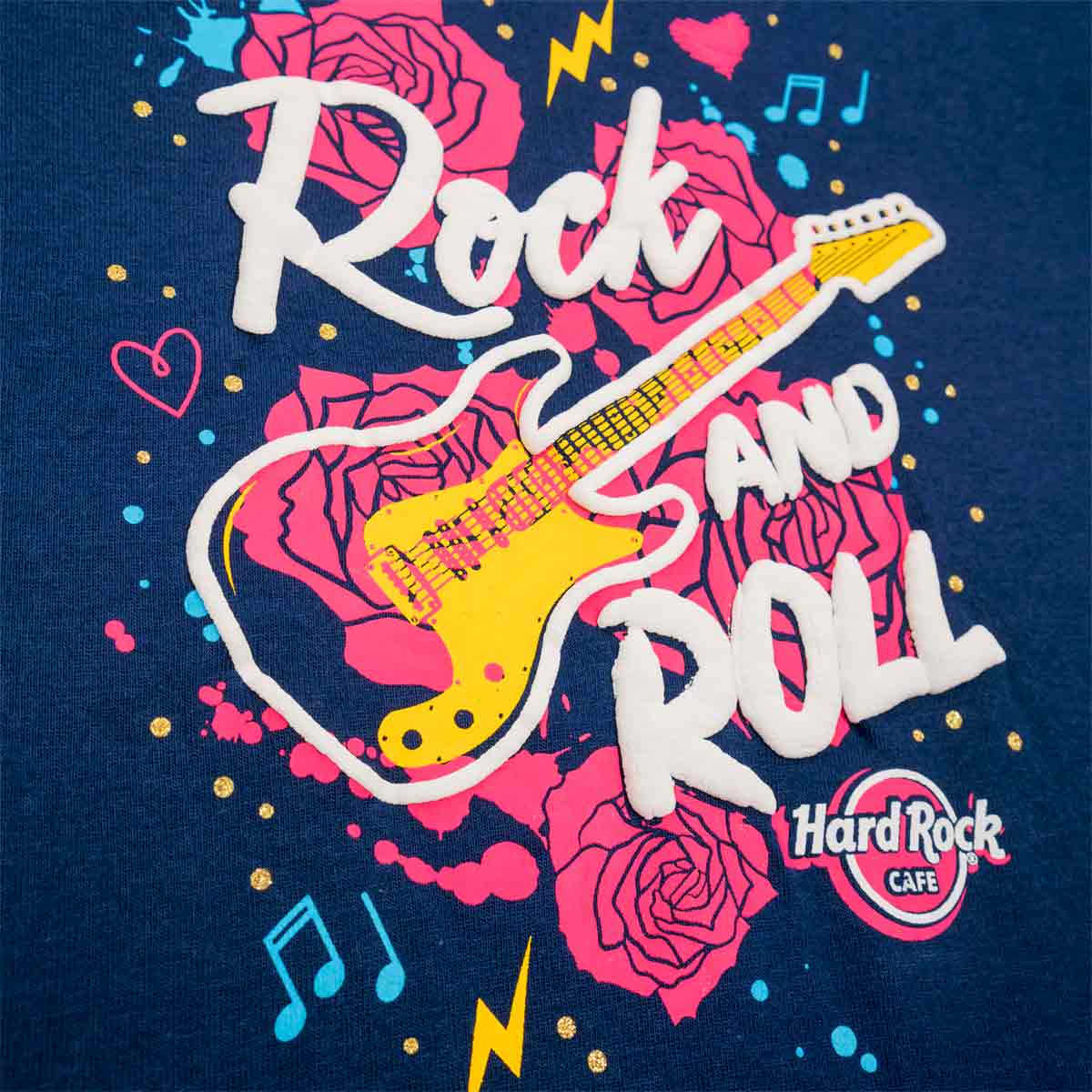 Rock Kids Guitar Tee in Navy with Flounce Sleeves image number 3