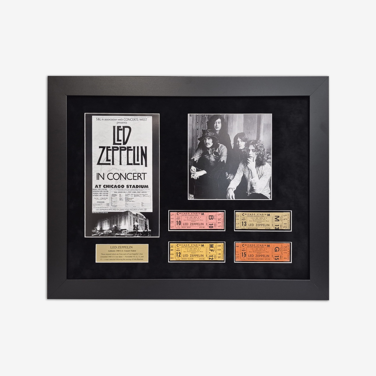 Led Zeppelin Framed Concert 4 Ticket Collage image number 1