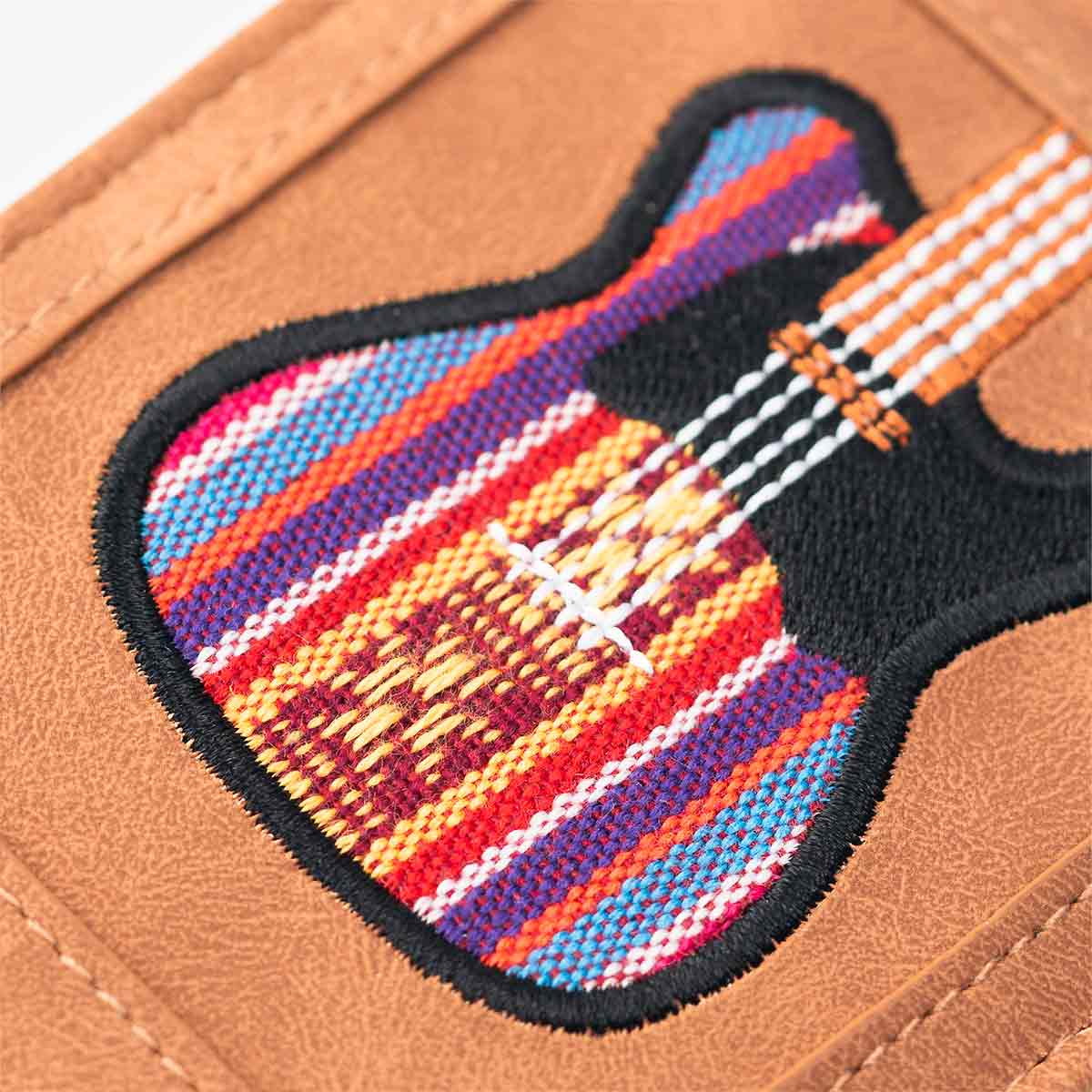 Guitar Applique Slim Bi-Fold Wallet and Key FOB Boxed Set image number 5