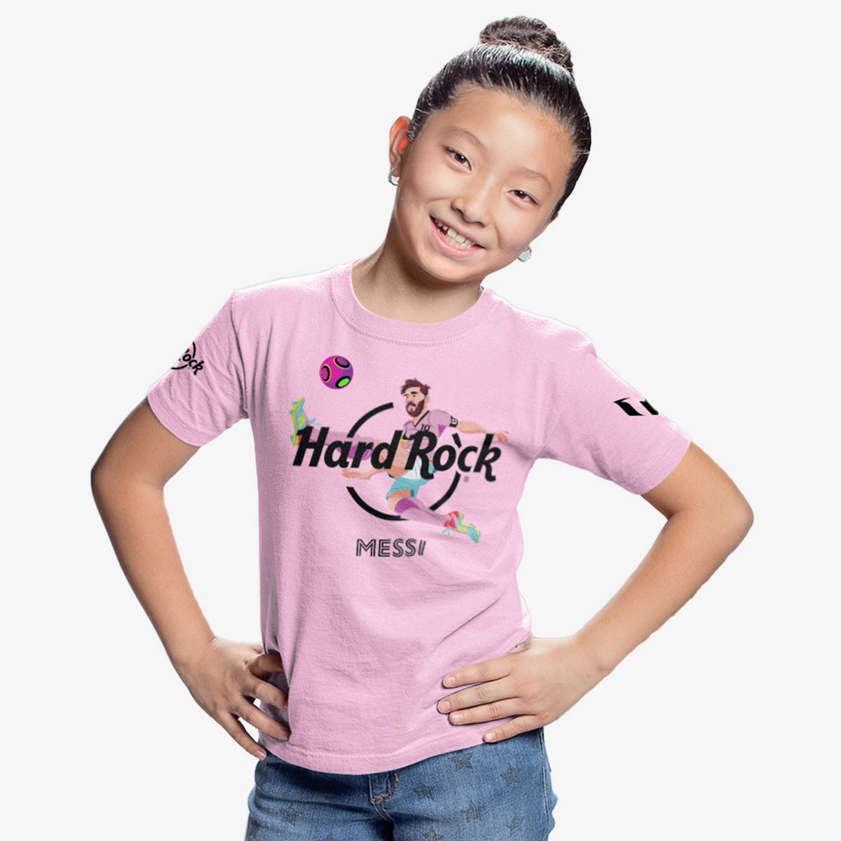 Messi x Hard Rock Kids Tee in Pink image number 3