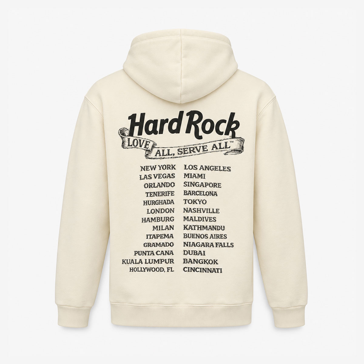 Hard Rock x Cult Banner Motto Pullover Fleece in Winter White image number 4