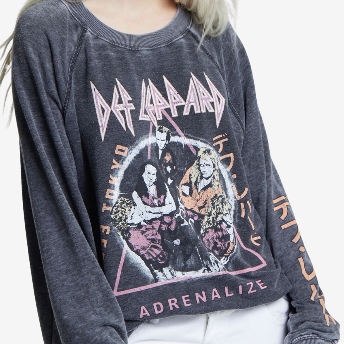 Def Leppard Oversized Sweatshirt with Tokyo Design by Recycled Karma image number 4