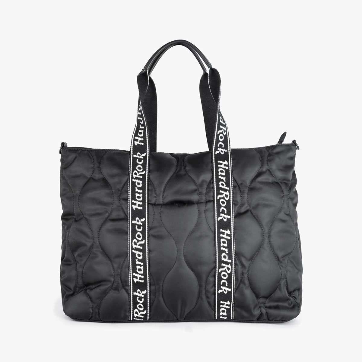 Black Quilted Puffer Tote image number 1