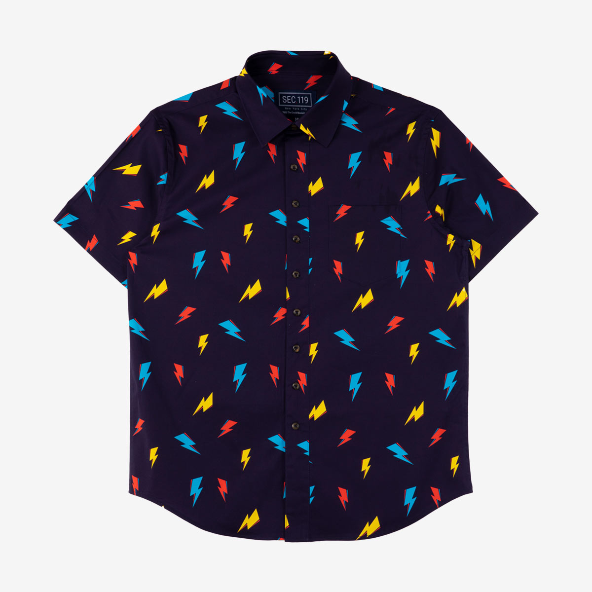 David Bowie All-Over Bolt Short Sleeve Shirt in Navy image number 4