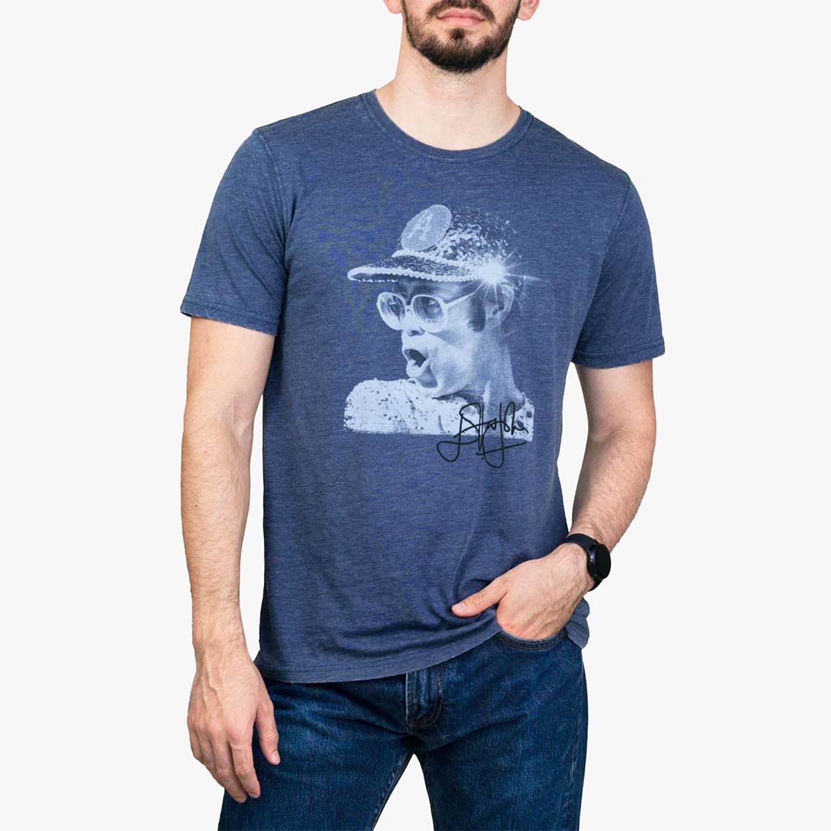 Elton John Autographed Profile & Spark Tee image number 1