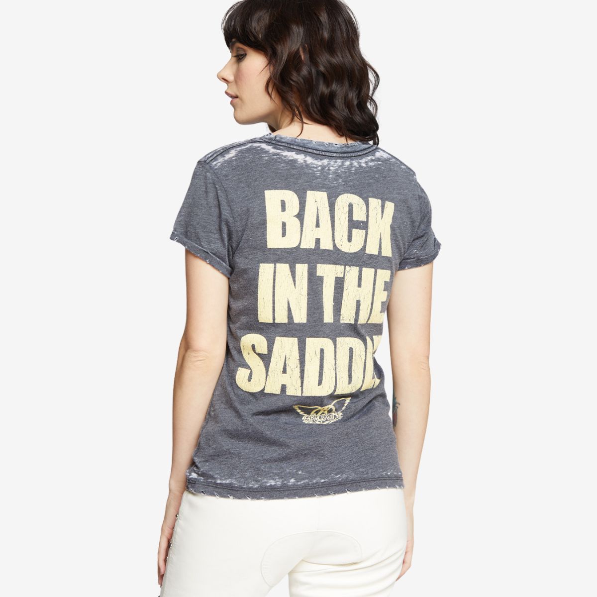 Aerosmith Fitted Tee with Back In the Saddle Design by Recycled Karma image number 2